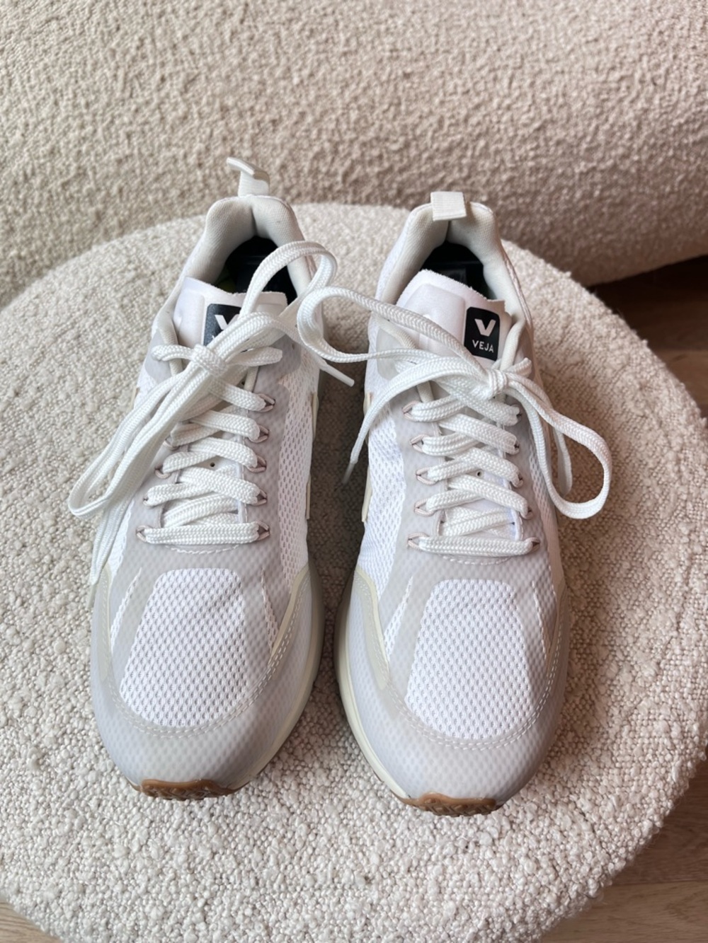 Veja White and Cream Athletic Sneakers - Picture 6 of 13